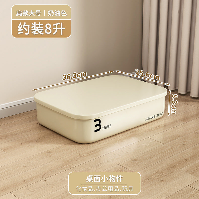 Cream Wind Storage Box Desktop Stationery Sundries Basket Toy Snack Organizing Box Portable Plastic Storage Box Wholesale