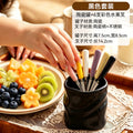 Premium 304 stainless steel portable fruit fork storage cup - creative, colorful, and wholesale ceramic cup holder