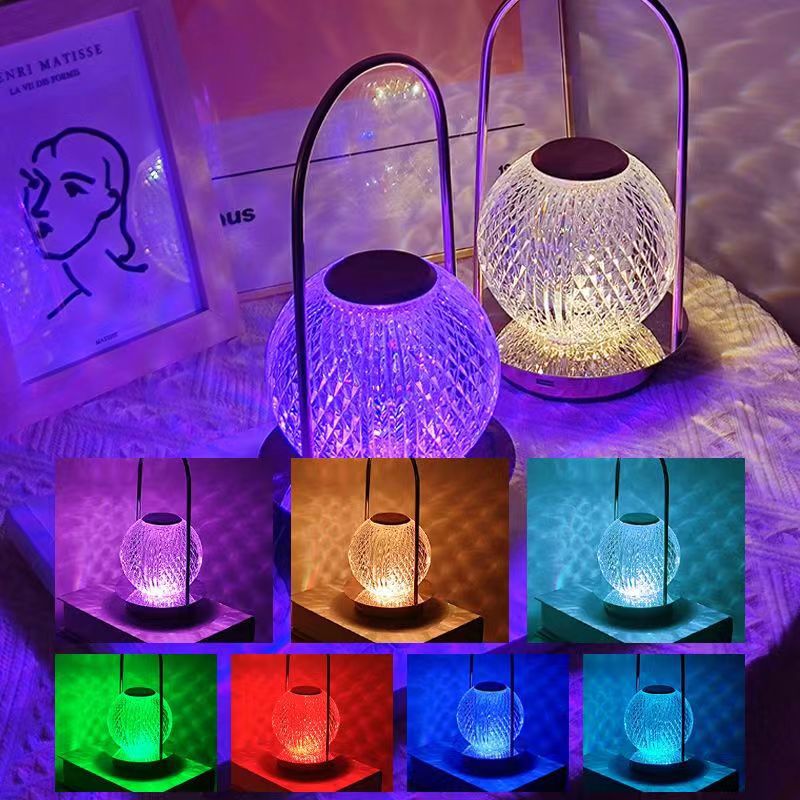 Modern minimalist crystal table lamp - bedroom bedside lamp - high-end, light luxury ambiance - rechargeable touch control - trending night light
