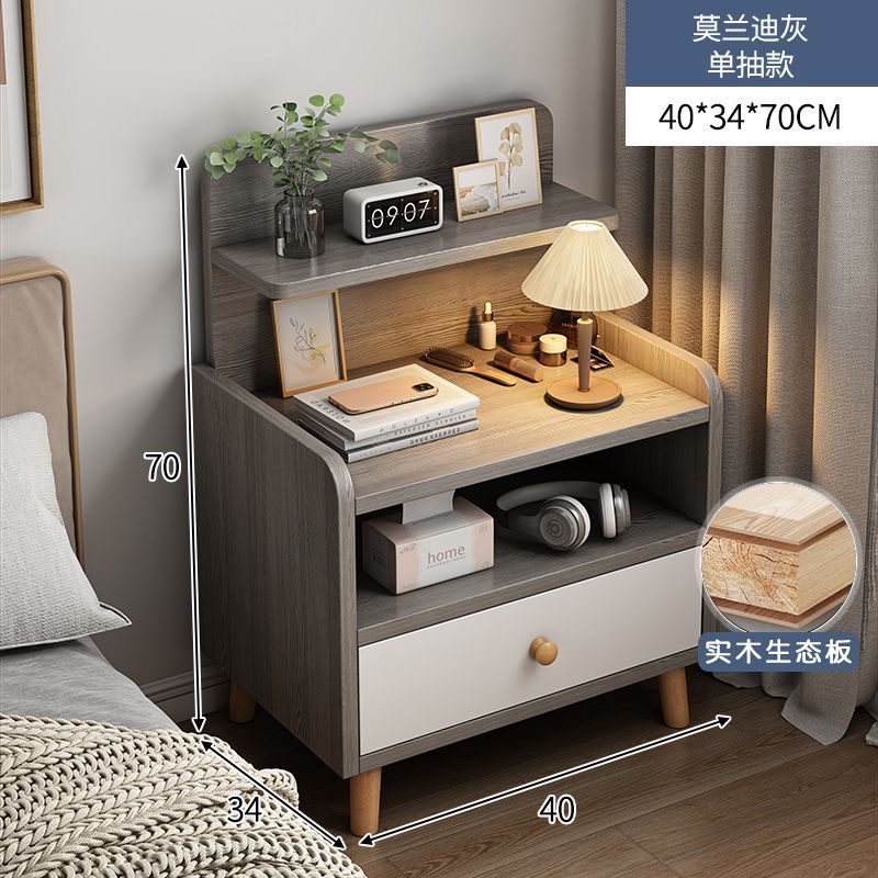 Bedside table bedroom for home widened bedside small cabinet with drawer storage cabinet rental house solid wood scandinavian style