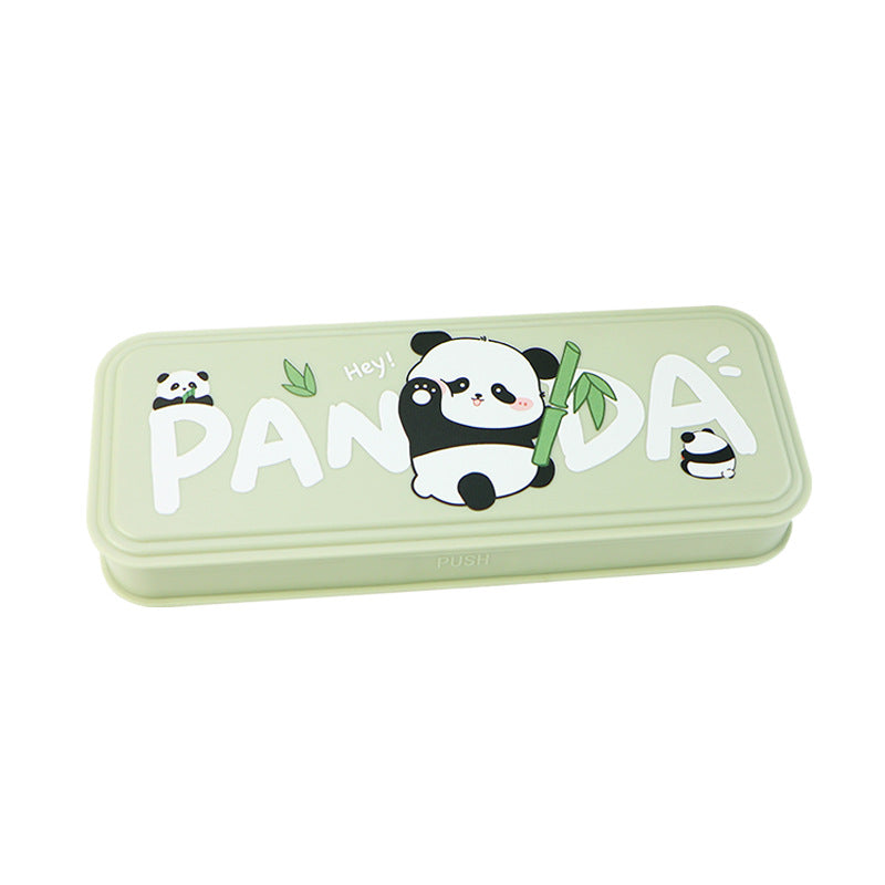 Chinese wind panda pencil bag ins wind niche stationery box cartoon waterproof pencil case primary school students Internet celebrity stationery bag