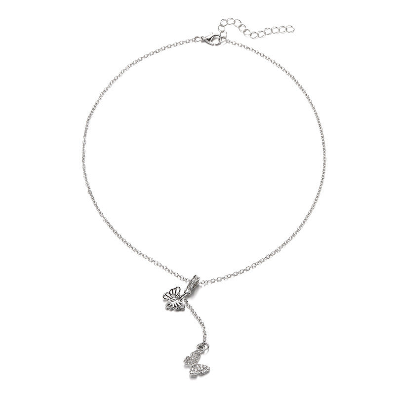 Sweater chain long wholesale european and american cross-border autumn and winter accessories niche accessible luxury high-end design butterfly women's necklace