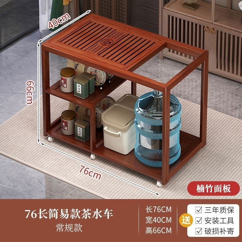Movable tea table for home small tea table water kettle all-in-one tea cabinet tea cart kung fu tea set suit new chinoiserie coffee table