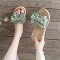 Women's summer slippers - trendy, non-slip, flat, bow-embellished, indoor/outdoor/beach sandals - instagrammable fairy style
