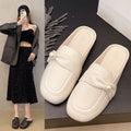 2025 summer new pearl-embellished mule slippers for women, round toe slip-ons, wholesale casual shoes