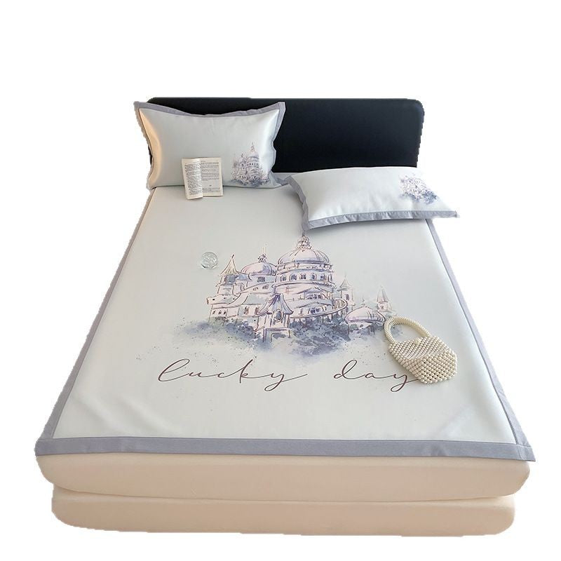 Summer large version milk carbon light mat three-piece ice silk mat cartoon children's dormitory 0.9m 1.2 double bed 1.8