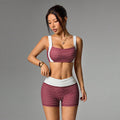 fashioncontrast color polka dot style yoga clothes suitoutwearsummer elastic sexy fitness sportswear suit for women