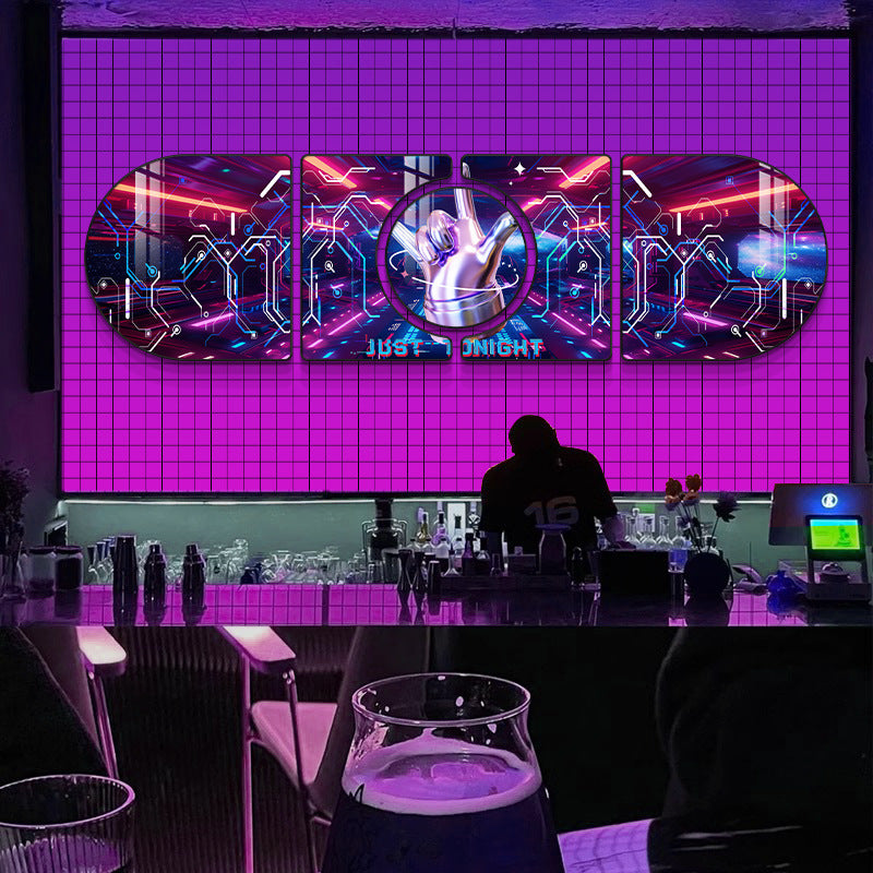 KTV box background wall creative painting bar clear bar atmosphere layout decorative painting nightclub image wall mural
