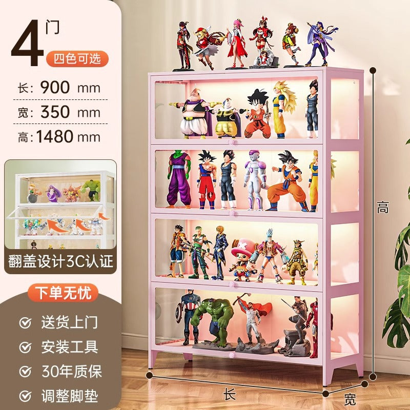 Figure display cabinet glass display cabinet model display rack steel storage cabinet for home dustproof collection storage cabinet