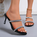 2026 summer new arrival: plus size women's casual comfort rhinestone open-toe high heels - one size fits all (export quality)