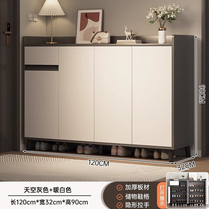 Shoe cabinet household door 2025 new indoor porch cabinet integrated locker solid wood legs multi-layer shoe rack