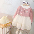 Girls' skirt  new korean style cute fashionable chic princess style patchwork mesh knitted skirt for girls