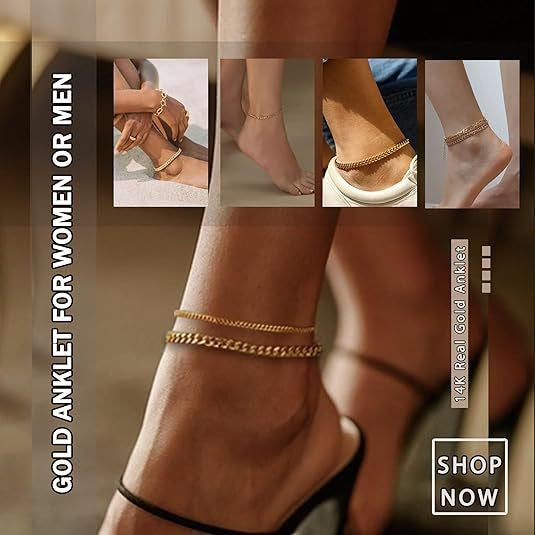 European and american cross-border jewelry minimalist individual flat snake chain twisted chain design sense anklet women's new fashion anklet set