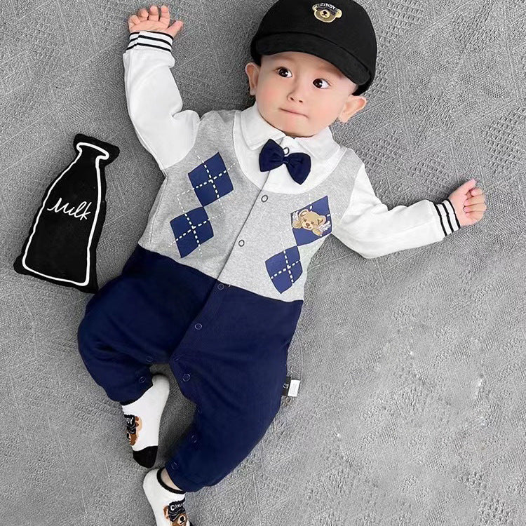 Baby casual gentleman jumpsuit long sleeves jumpsuit spring autum baby long sleeves rompers jumpsuit clothes spring & fall clothes