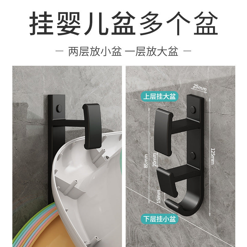 Washbasin storage rack Wall-mounted toilet Bathroom washbasin storage rack Toilet wall seamless washbasin hanger