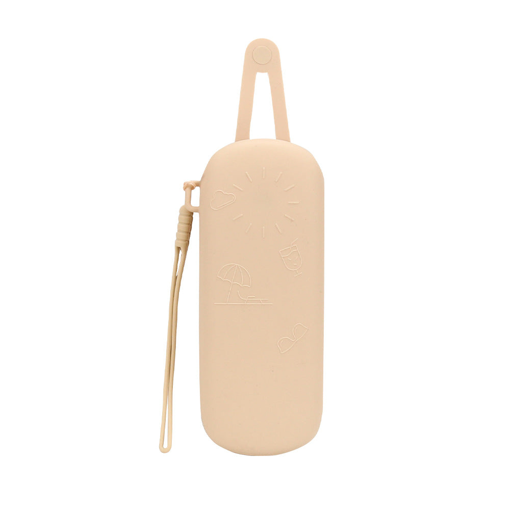 Silicone magnetic suction glasses storage bag outdoor with lanyard makeup brush zipper storage bag scratch-proof dust-proof storage bag
