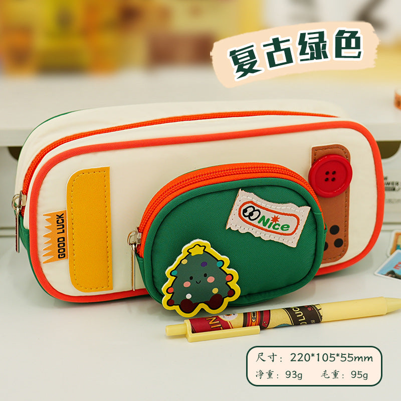 Primary school students Kapibara stationery box mother and child shape pendant pencil case large capacity multi-layer high value pencil case