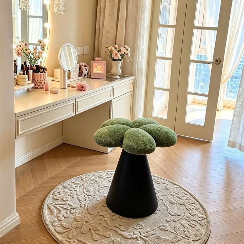 Bedroom high-looking dressing table stool new arrival popular makeup stool girl accessible luxury petal chair backrest fabric