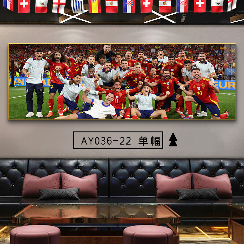 2024 Spain wins the championship decorative painting European Cup Cristiano Ronaldo poster hanging painting sports color store wall football star decoration