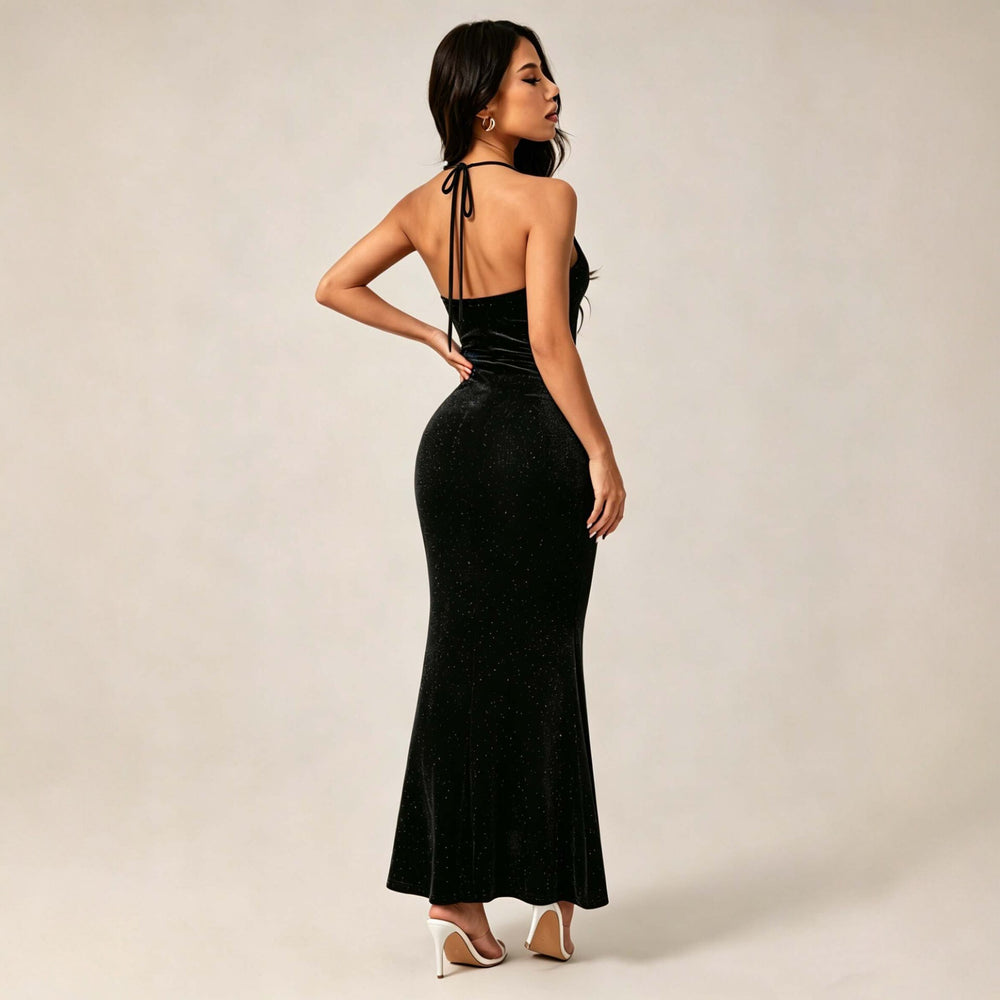 cross-border new arrival halter dress - slimming waist, figure-flattering evening party gown, bodycon skirt for women