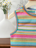 european and american style cross-border children's clothing: girls' lace trimmed striped top + washed denim skirt set (big kids)