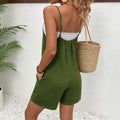 cross-border fashion women's summer new arrival: loose, casual, comfortable, versatile solid color jumpsuit with suspender bottoms