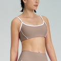 High-waisted, figure-hugging, color-blocked, cross-border camisole, shockproof, push-up, high-waisted, butt-lifting running and fitness shorts yoga set for women