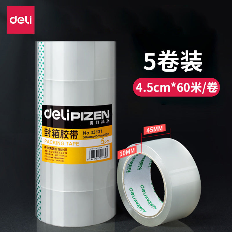 Deli transparent wide tape express packing tape 6cm large roll sealing tape sealing tape wholesale in large quantities of whole boxes