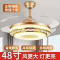 Invisible voice control fan light ceiling fan light bluetooth speaker led electric fan light fan chandelier restaurant ceiling fan light