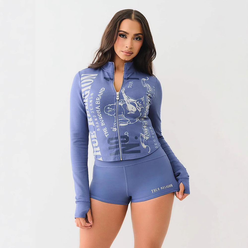 fashion casual european and american clothing cool girl dark style hot girl outfit slim-fit shorts long sleeve set