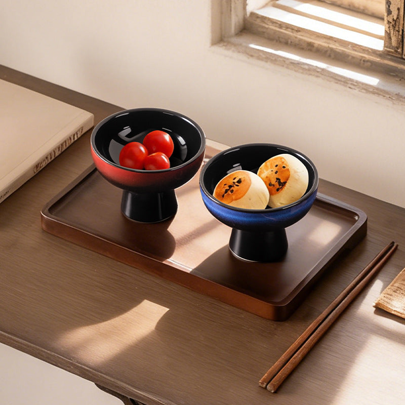 Japanese retro high-style fruit bowl - perfect for home living room, dried fruits, snacks, desserts, cakes, pastries, and candies - ceramic