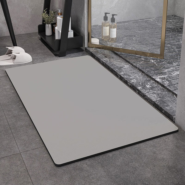 Solid color diatom mud floor mat bathroom quick-drying absorbent mat household upholstered mat bathroom square simple non-slip foot mat