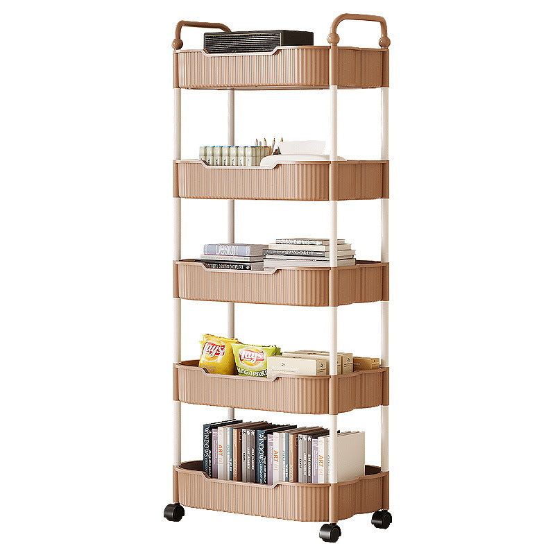 Movable coffee table snack cart cream style living room sofa side table mini bedside storage rack table