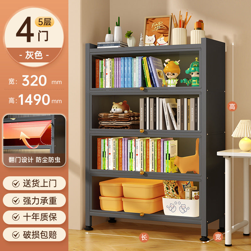 For home glass display cabinet with door dustproof bookcase kids living room study bookshelf blind box hand pain cabinet storage cabinet