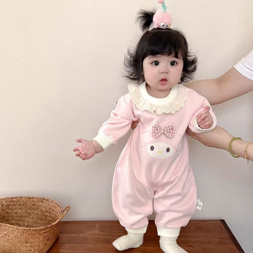 Spring autum baby girl full moon 100 days baby onesie ha shirt newborn clothes super cute autumn clothes outing climbing clothes
