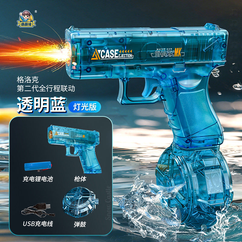 new arrival: summer automatic electric glock water gun with lights - outdoor toy for boys and girls, perfect for children's day gifts