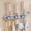 Bathroom bathroom punch-free strong mop wall hanging clip handy gadget fixed hook buckle broom storage storage rack