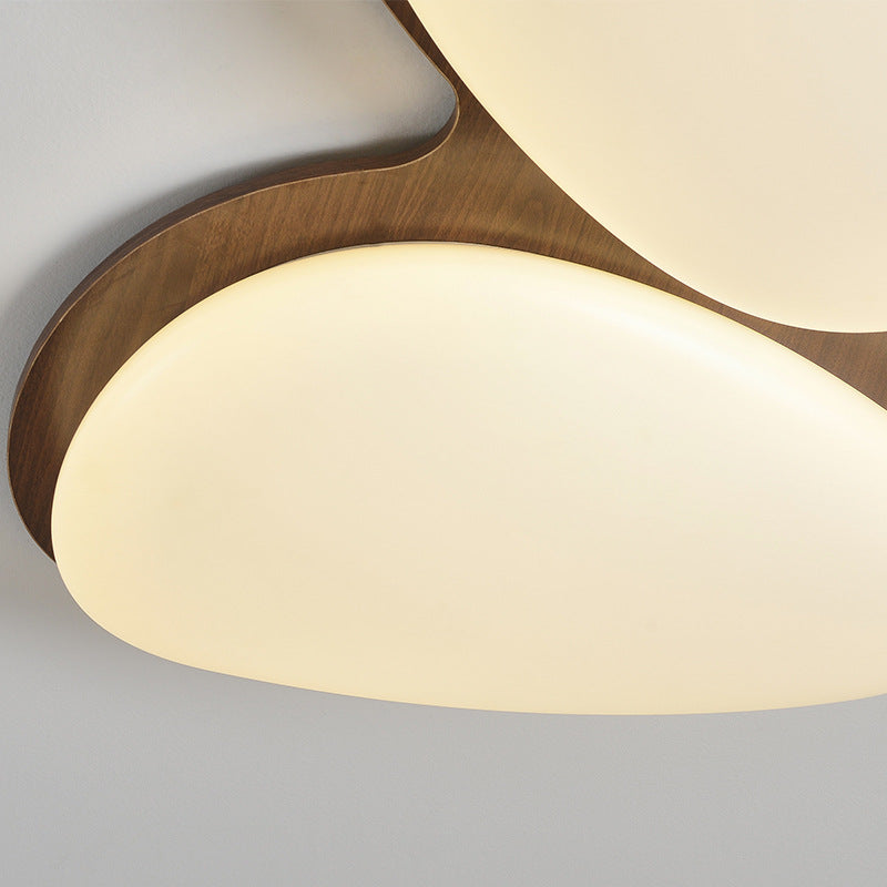 Walnut color LED ceiling light retro American living room light simple antique style bedroom book room ceiling light