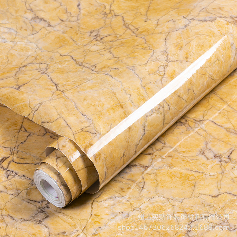 Cross-border Supply Desktop Stickers Marble Wallpaper Self-Adhesive Kitchen Oil-proof Stickers Furniture Renovation Stove Cabinet Stickers