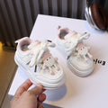 Girls' casual sneakers, kids' athletic board shoes,  spring/autumn new arrivals, soft sole cartoon sneakers for boys, white shoes for ages 1-6