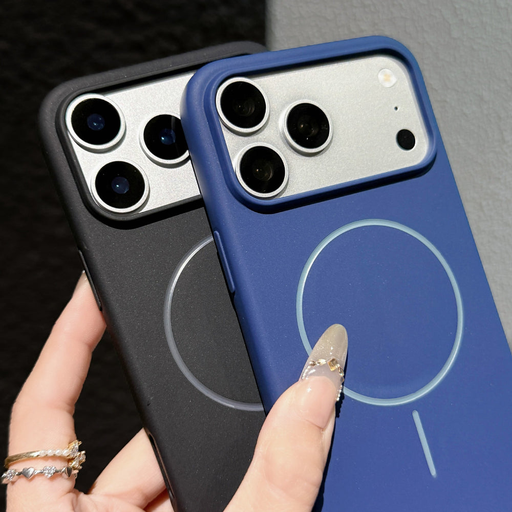 Suitable for apple 17air official tpu mobile phone case frosted magnetic iphone16pm pure color velvet mobile phone case