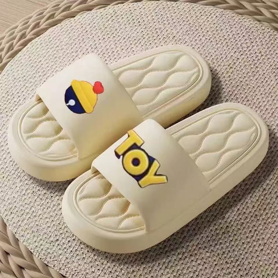 Thick sole slippers women's summer bathroom non-slipplaidcouple shoes home thick sole seaside sandals slippers couple sandals wholesale