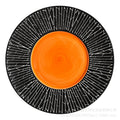 European-style black striped dinner plate ceramic tableware, hotel restaurant steak plate, creative large soup plate pasta plate