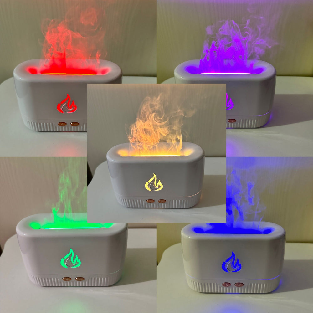 Flame humidifier aromatherapy ambient light - silent desktop diffuser for home, dorm, bedroom - perfect birthday gift for him or her