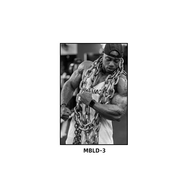 Gym wall decoration painting Brandon Hendrickson boxing gym fighting muscle man hanging painting bodybuilding personal trainer