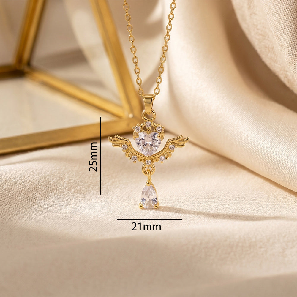popular versatile zirconium-inlaid love necklace, accessible luxury niche jewelry for women, high-end sense of exquisite non-fading clavicle chain
