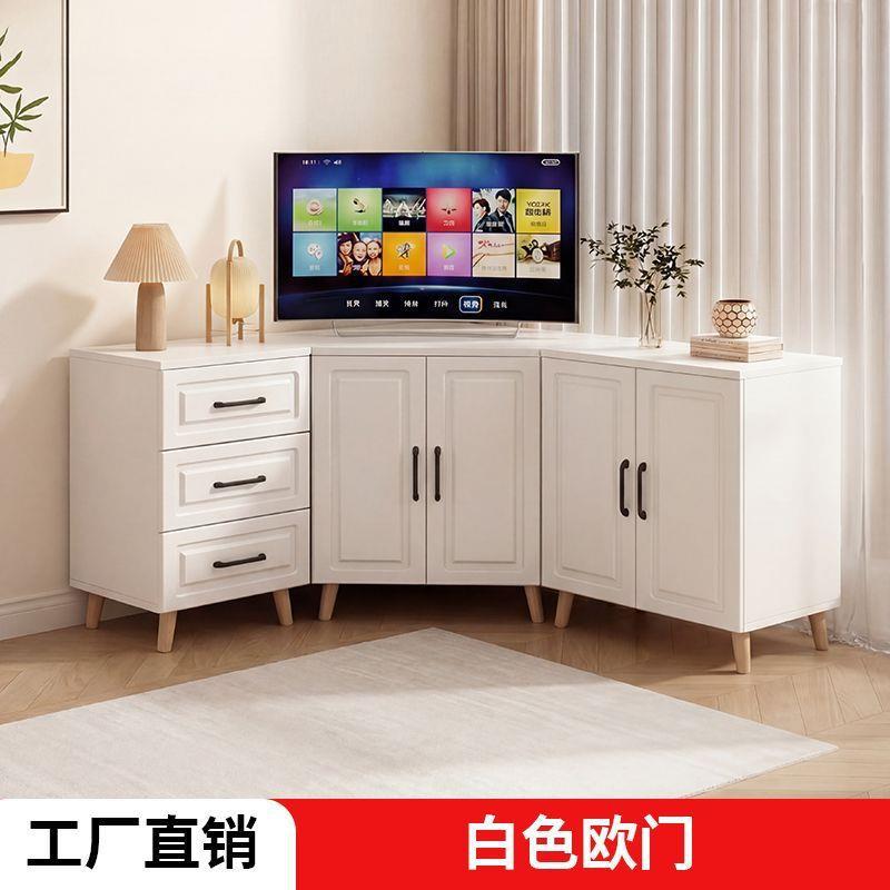 Corner cabinet multifunctional triangular tv stand minimalist creative storage cabinet european light luxury tv cabinet storage unit