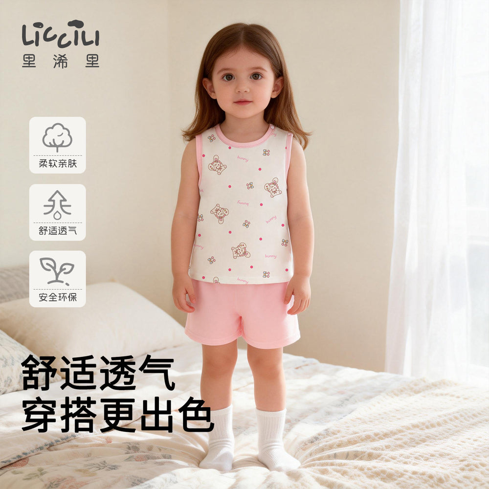 Baby summer tops vest camisole boys and girls pure cotton sleeveless t-shirt boys kids summer thin summer clothes