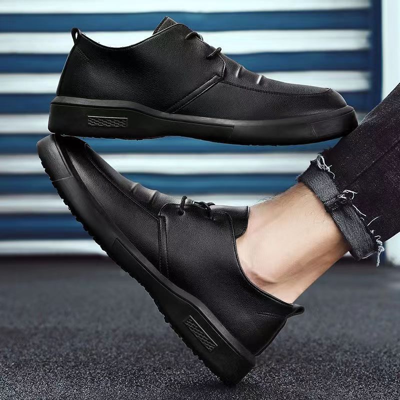 New arrival business formal leather shoes men's casual wedding groom british heightening summer breathable youth round toe men's shoes
