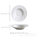 Modern minimalist art style ceramic soup plate - creative linear pattern pure white large dessert/sauce plate for restaurants and hotels